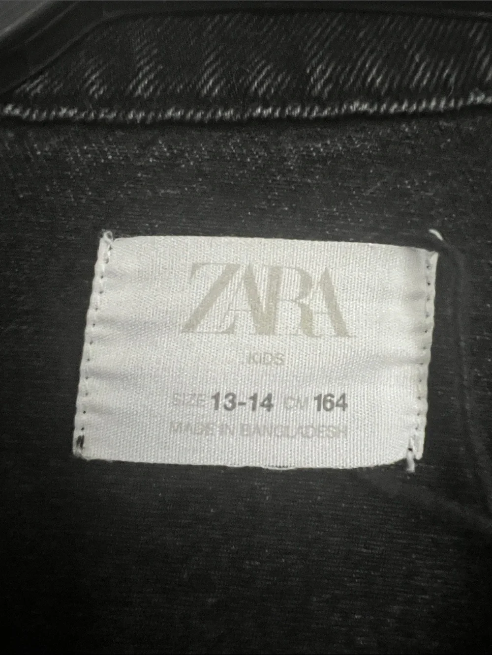Zara Washed Black Denim Jacket for Kids